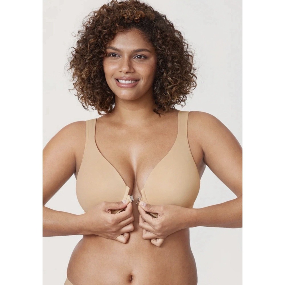 Delimira 44F Bra Beige Posture NWT Underwire Front Closure Beige